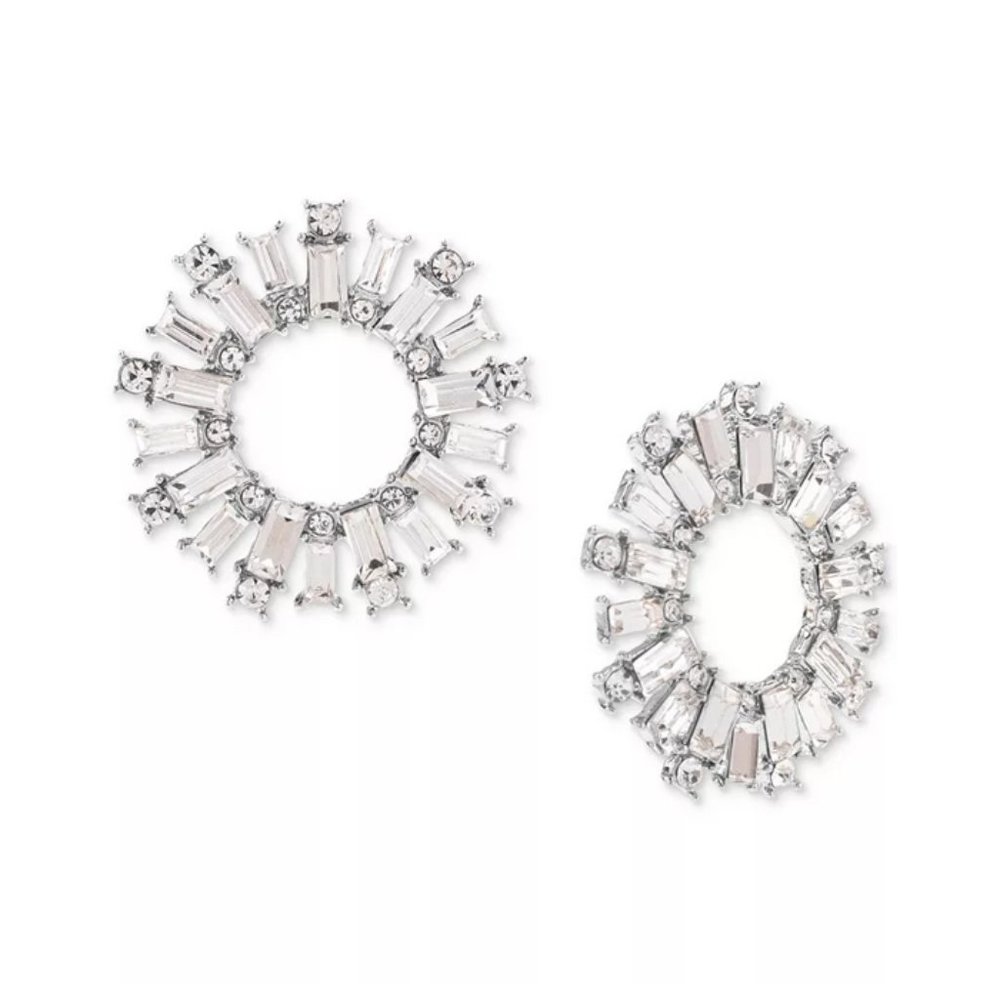 New INC Silver-Tone Mixed Crystal Open Stud Earrings